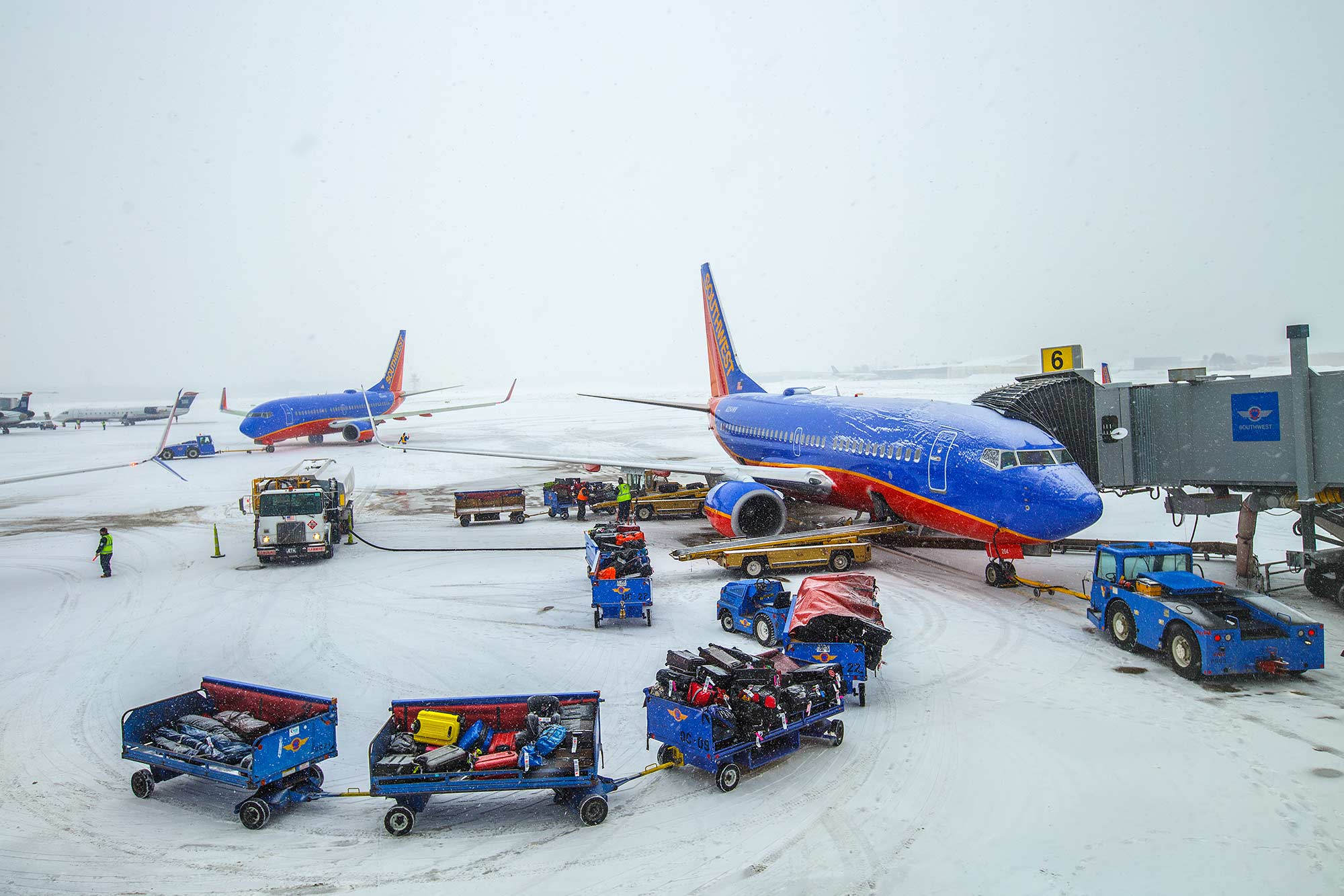 Snow at Bradley, Bradley International Airport, Windsor Locks, CT - 2/14/15