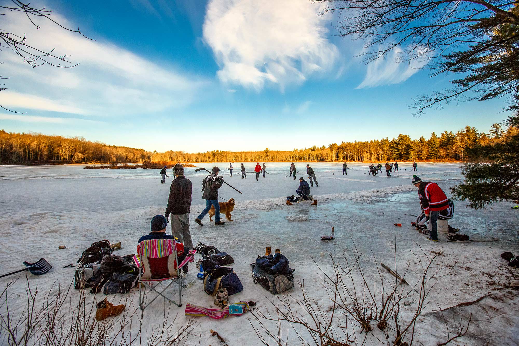 Pond Hockey, Great Pond, Simsbury, CT - 1/17/15